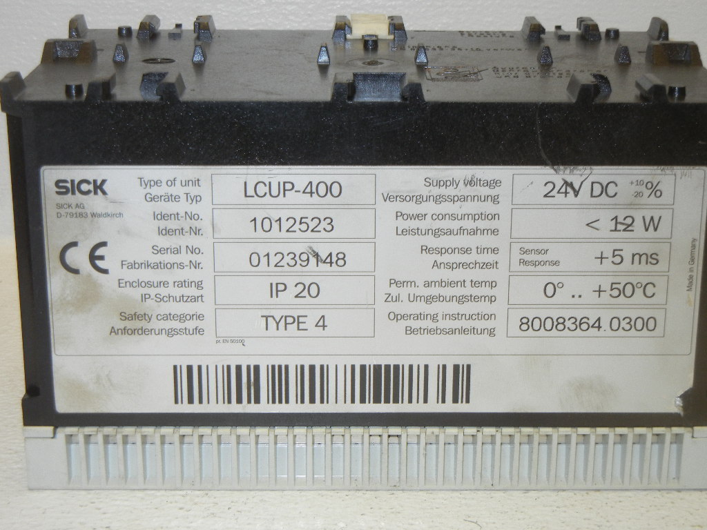 SICK 1012523 USED LCUP-400 SAFETY LIGHT CURTAIN CONTROLLER 1012523