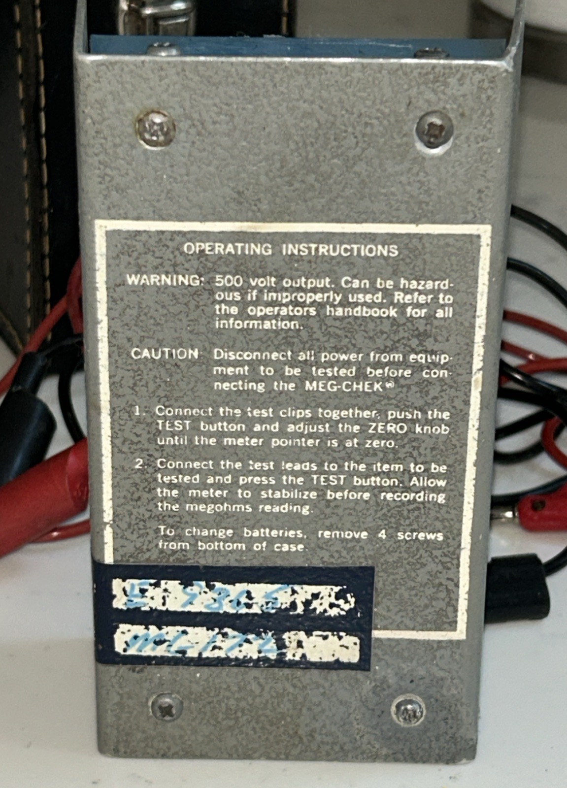 Associated Research Model 2001 Meg-Chek Megohmmeter Insulation Testing
