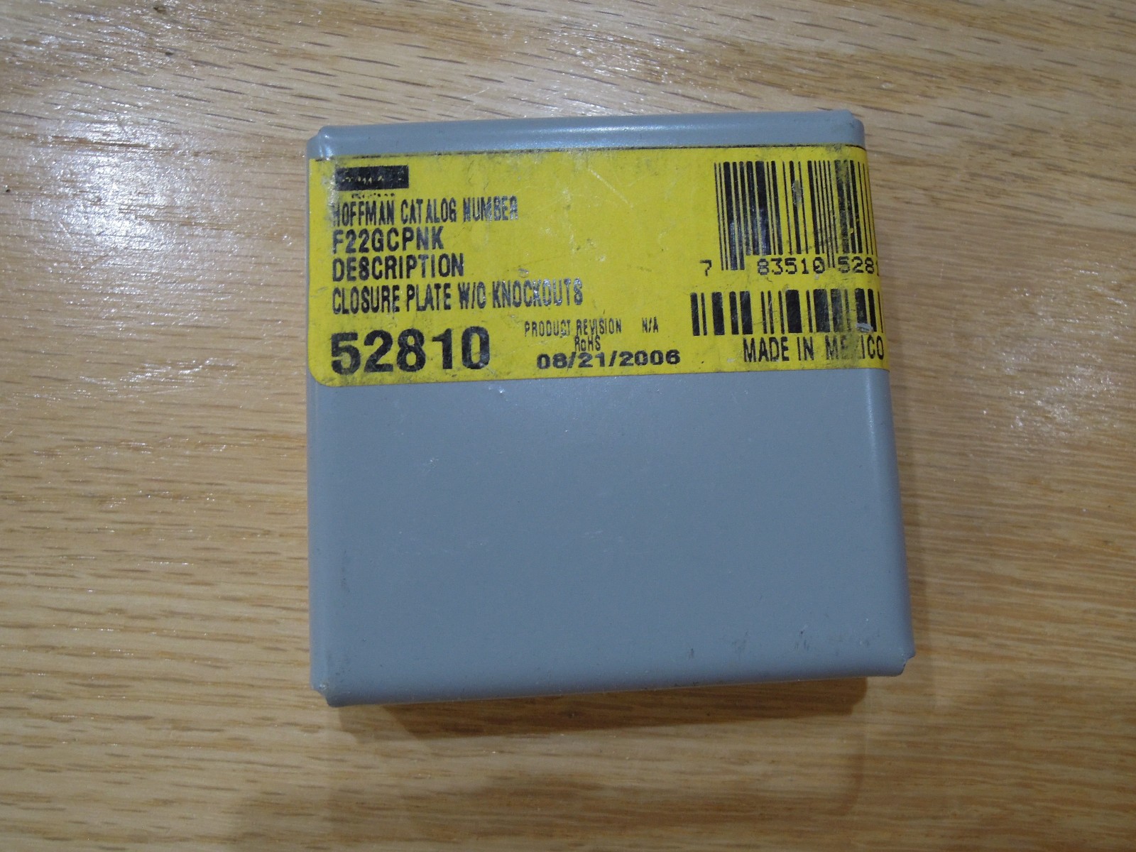 HOFFMAN F22GCPNK Closure Plate Wireway 2.50in H x 2.50in L 32FN71