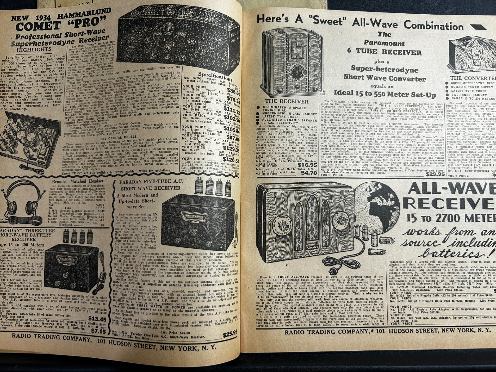 Radio Trading Co Vintage 1934 Catalog Short Wave Treatise Radio Parts Speakers+
