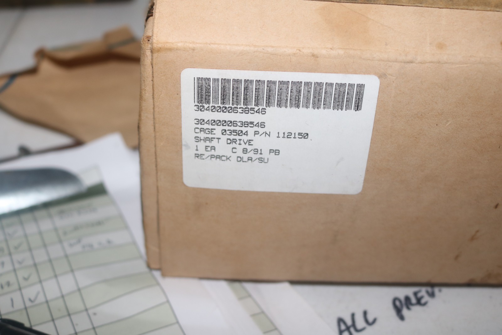 NOS Clark PN 112150 final drive shaft front axle 3040-00-063-8546