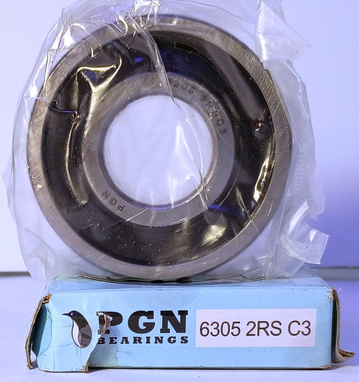 1 NEW PGN 6305 2RS C3 25X62X17 RADIAL DEEP GROOVE BALL BEARING NIB *MAKE OFFER*