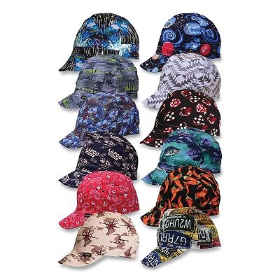 LAPCO C-7-3/4 HIGH CROWN WELDING CAP ASSORTED PRINTS SIZE 7-3/4