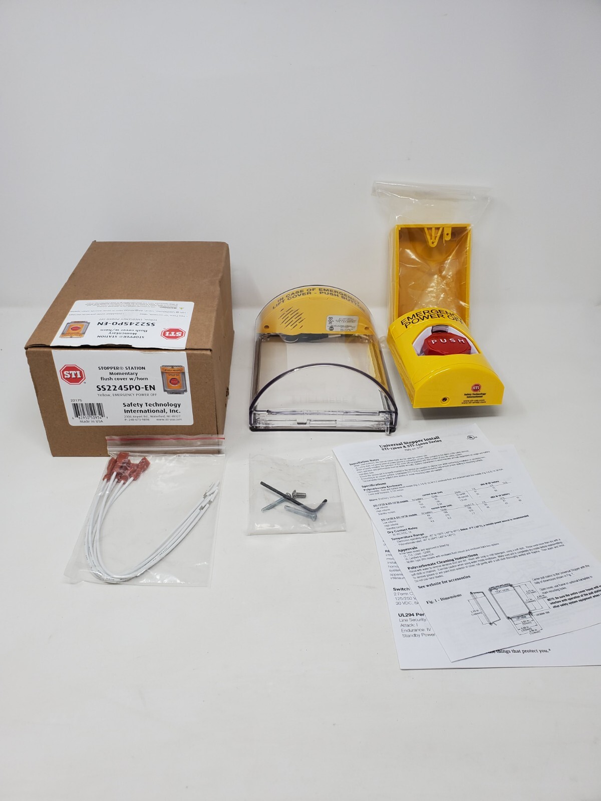 Safety Technology International Ss2245po-En Emergency Power Off Push