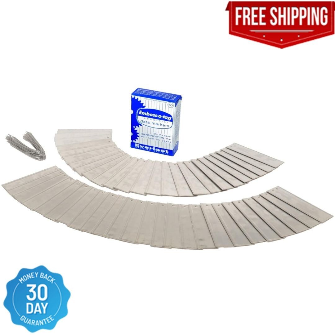 Emboss-o-tag Double Sided Write On Metal Labels for Outdoor, Gardening, and H…
