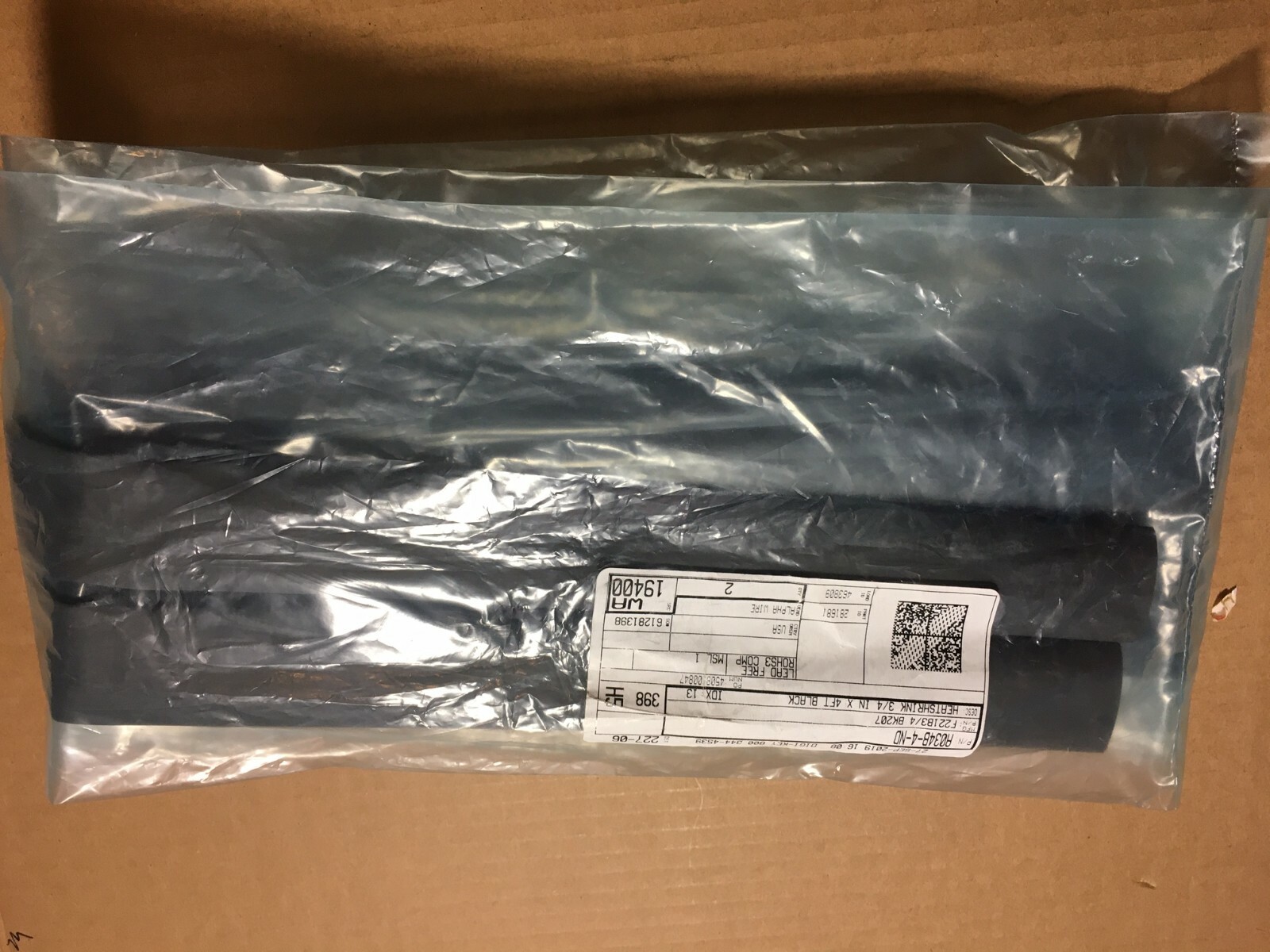 Alpha Wire F221B3/4 BK207 Qty of 2 per PK HEATSHRINK 3/4 IN X 4FT BLACK