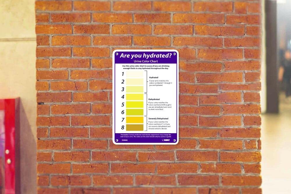 NMC 14″ x 10″ Plastic are You drated? Urine Color dration Sign to Monitor