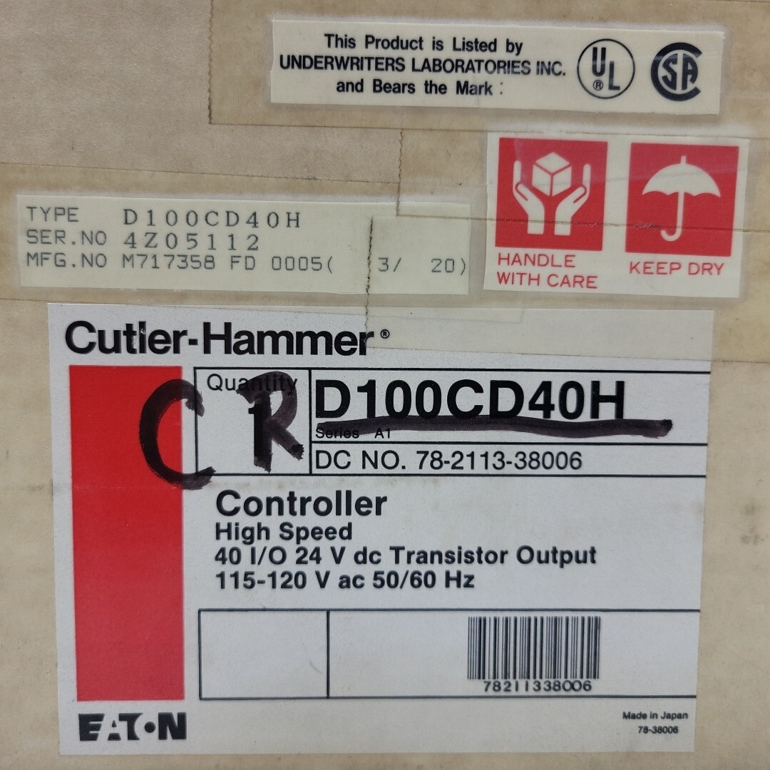 Eaton Cutler-Hammer D100CD40H 40 I/O High Speed Controller 24 Inputs 16 Outputs