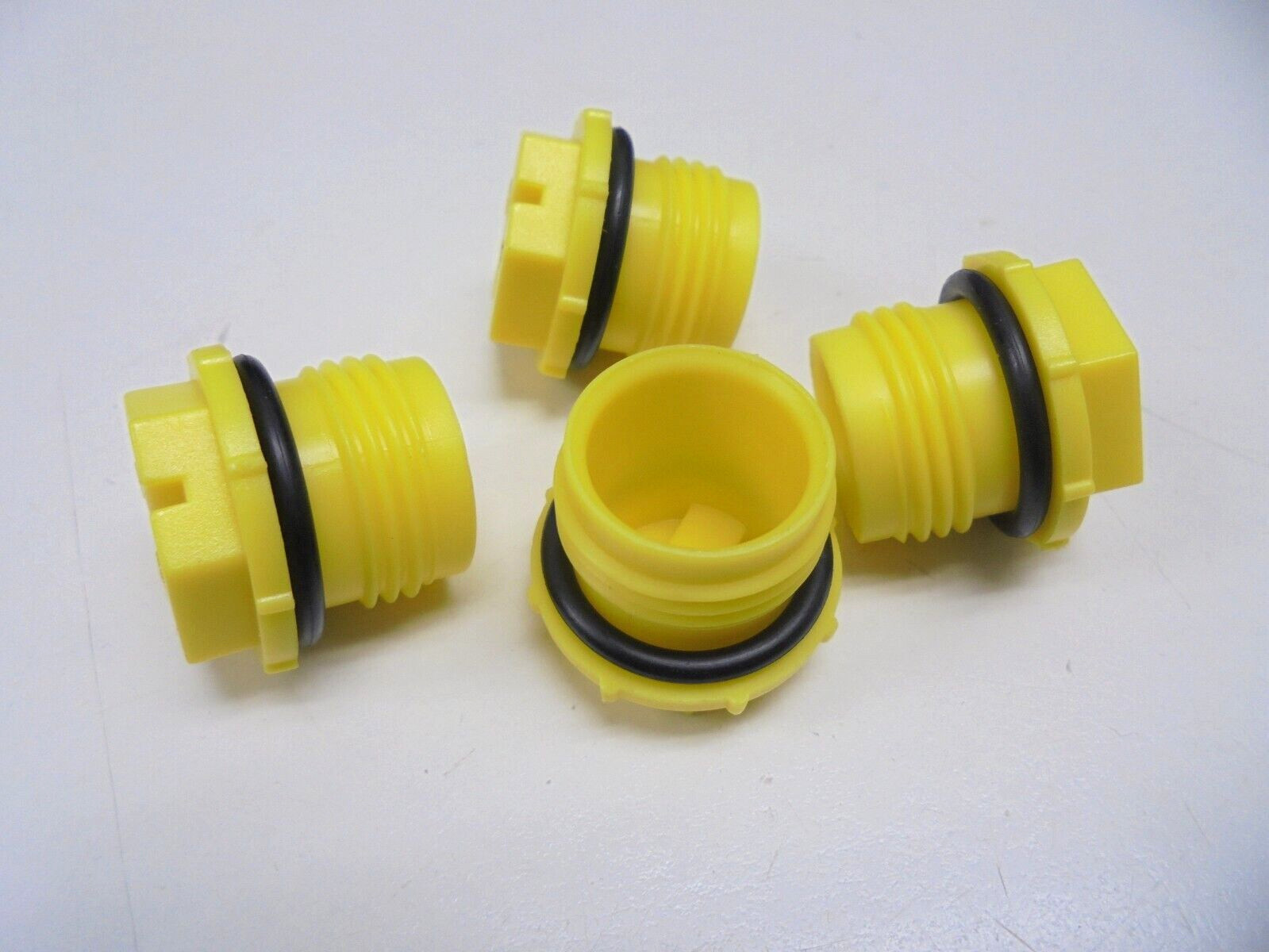 Lot of 4 Yellow Plastic 3/4″-16 SAE Threaded Port Plugs With O-Ring