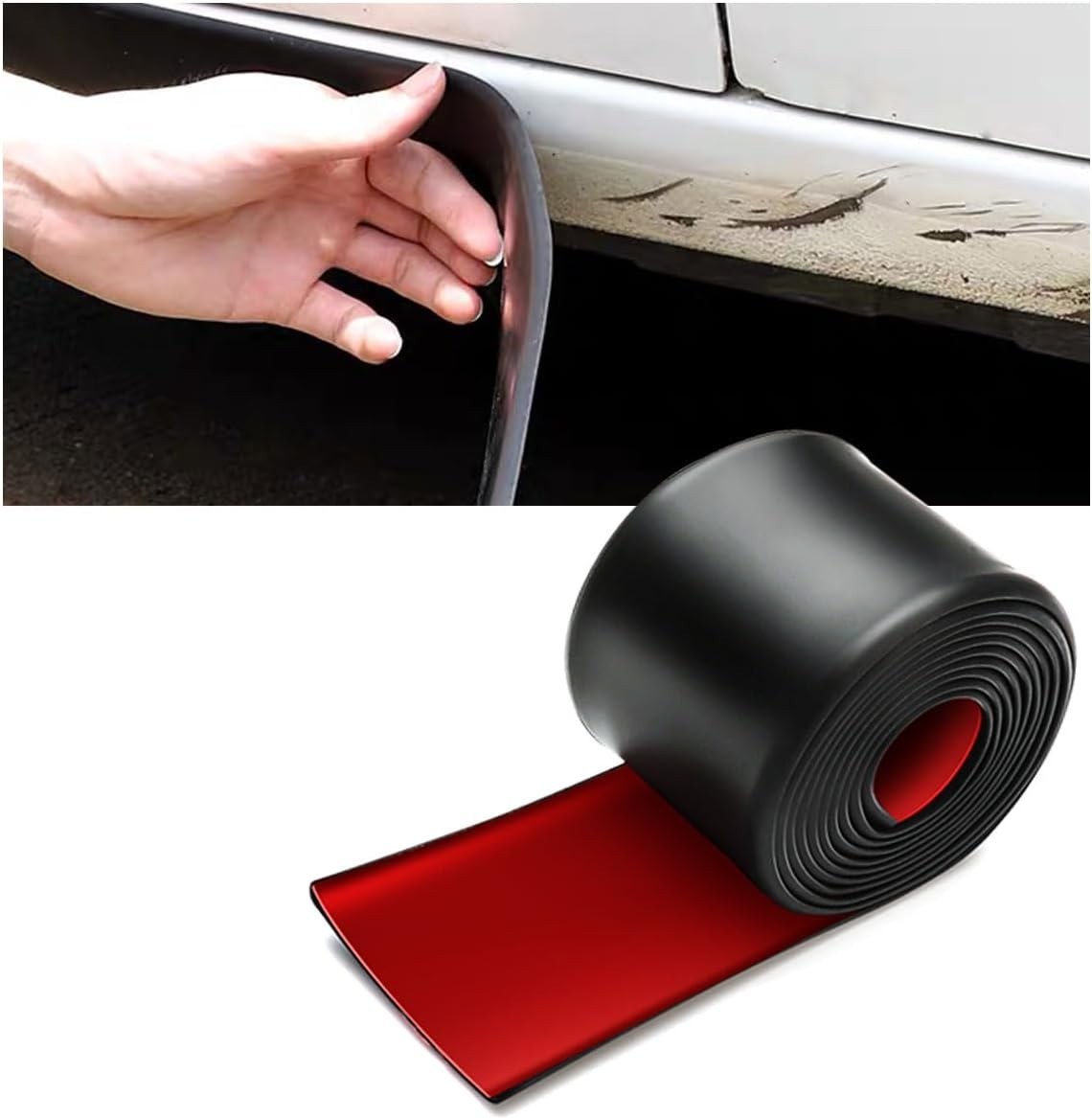 8.2ft*3.15in Side Skirts for Cars Universal,Universal Rubber Anti-Scratch Sid…
