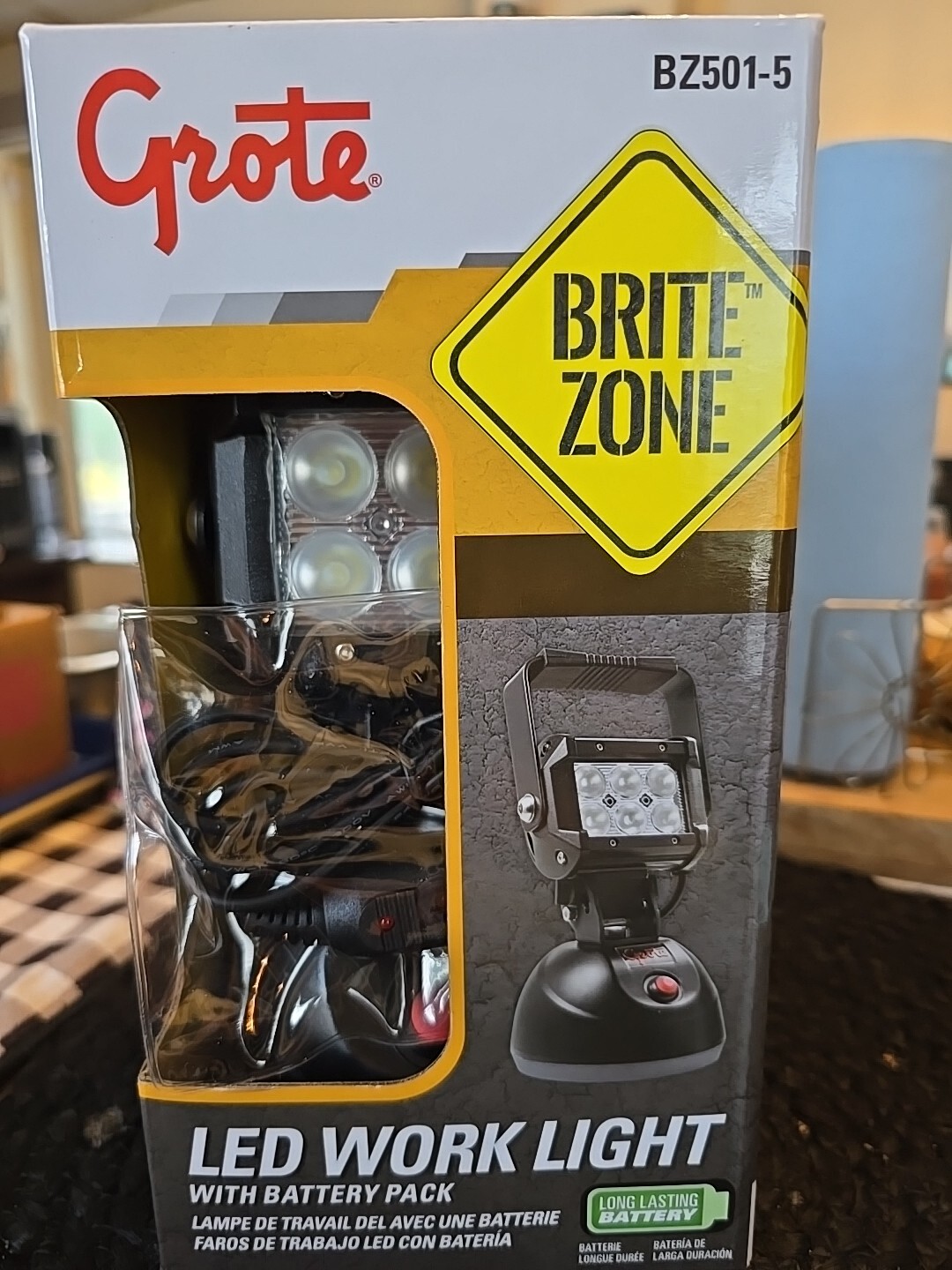 GROTE BZ501-5 Work Light,1100 lm,Rectangular,LED,9″ H 412A32
