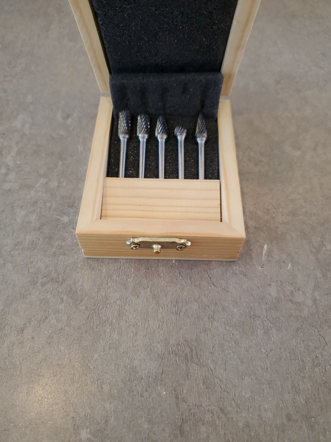 Westward 2Lyt5A Carbide Bur Set, Dbl Cut, 1/8 In, 5 Pcs