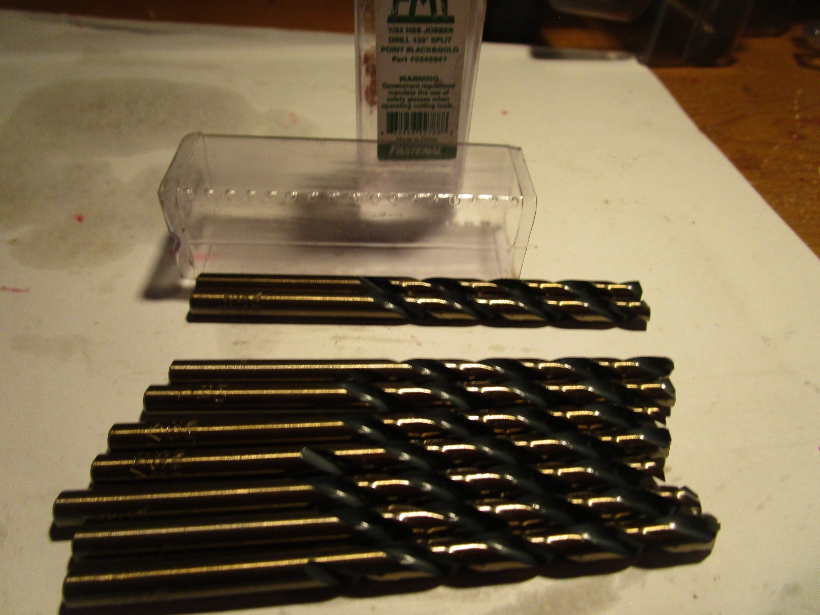 7/32″ x 3-3/4″ OAL 135° Split Black/Gold High Speed Steel St Jobber Dril QTY 9