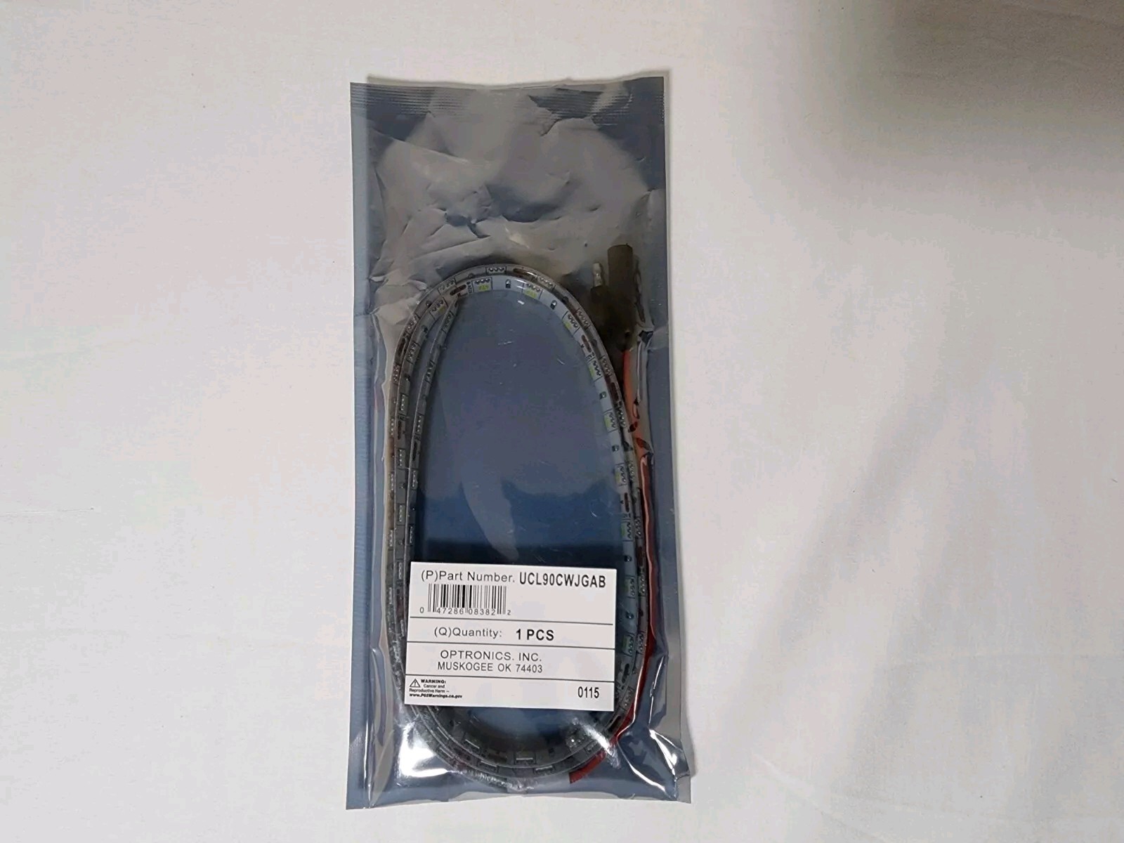 Optronics UCL90CWJGAB White LED Strip Light 36 IN .156 Male Bullet Power Wire