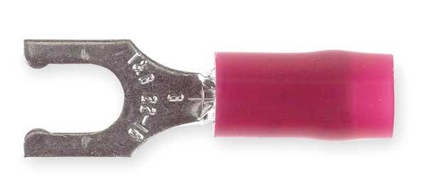 Sta-Kon RA18-8FL Fork Terminal, #8 Stud Size, 16 AWG, 600 V, Nylon Ins