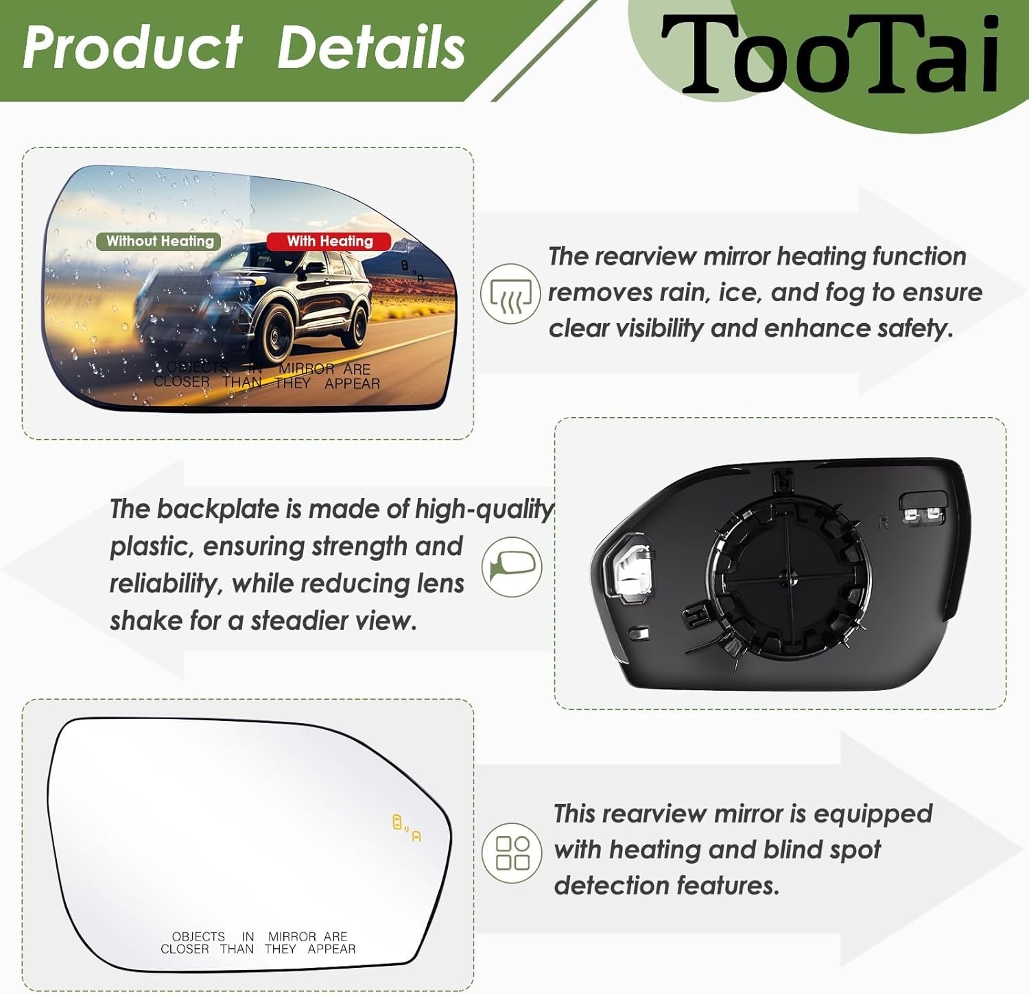 RH Mirror Glass Ford Explorer 2020-2025 Heated Blind Spot LB5Z17K707B (71 ký tự)