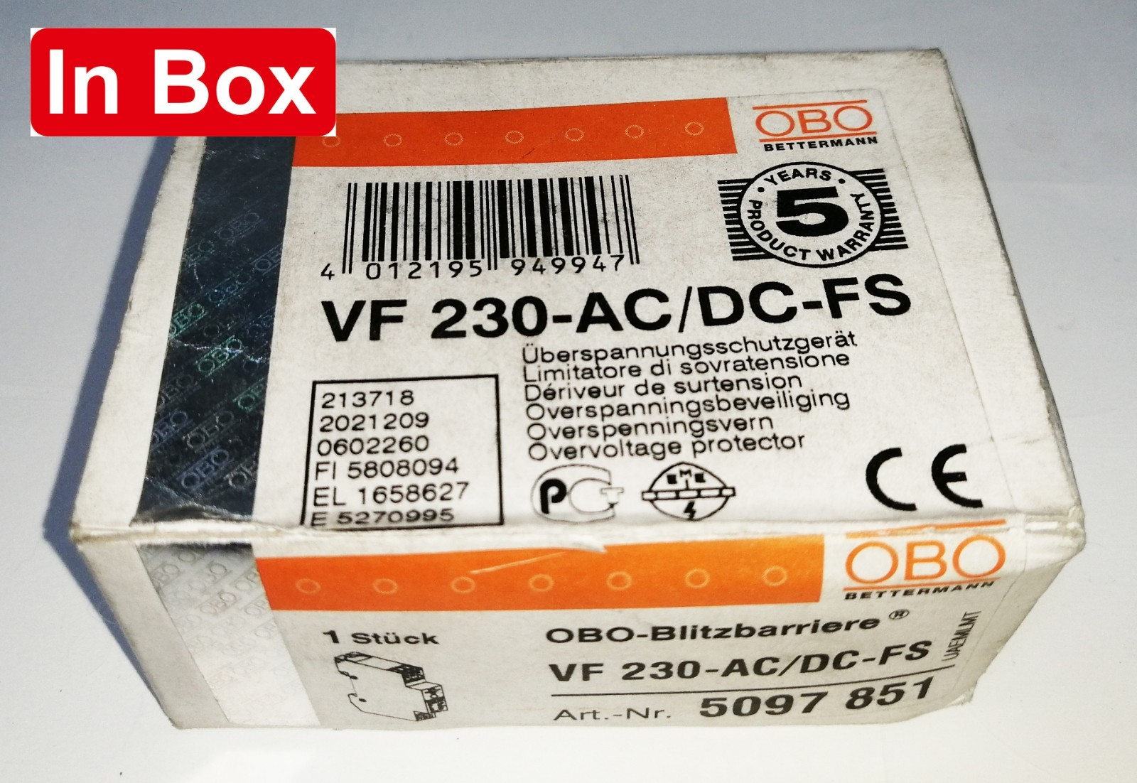 OBO Blitzbarriere VF 230-AC/DC-FS Overvoltage Protector