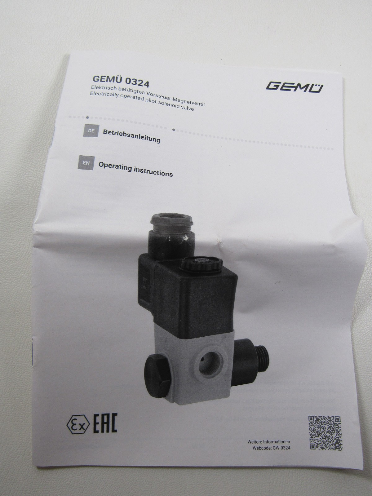 Gemu Type 0324 Electrically Operated Pilot Solenoid valve 4.5W 10 BAR 24V