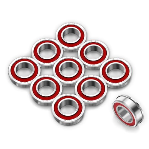 XiKe 10 Pcs Flanged Ball Bearings ID 3/4″ x OD 1-3/8″, Applicable for Lawn