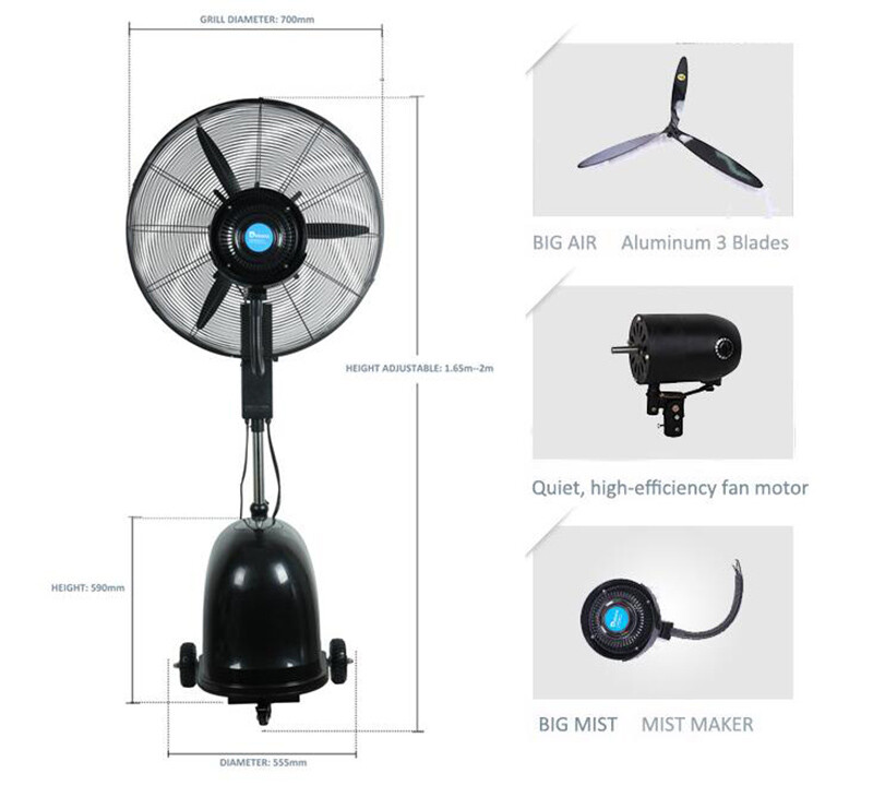 IntBuying Humidifying&Hydratin Commercial High-Velocity Atomized Floor Fan 110V