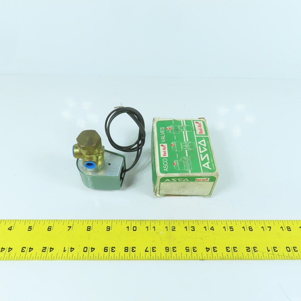 Asco 8320A184 Air, Gas, Water Solenoid Valve 120V 10.5W 1/4″ NPT 150PSI 3-Way