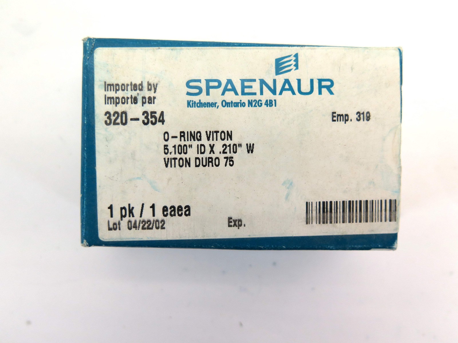 Spaenaur 320-354 O-Ring Viton Duro 75 5.100″ ID X .210″