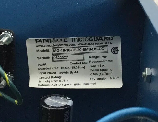 Pinnacle Microguard Control Box Controller MG-16-16-0F-20-SMB-DS-DC 5B-1
