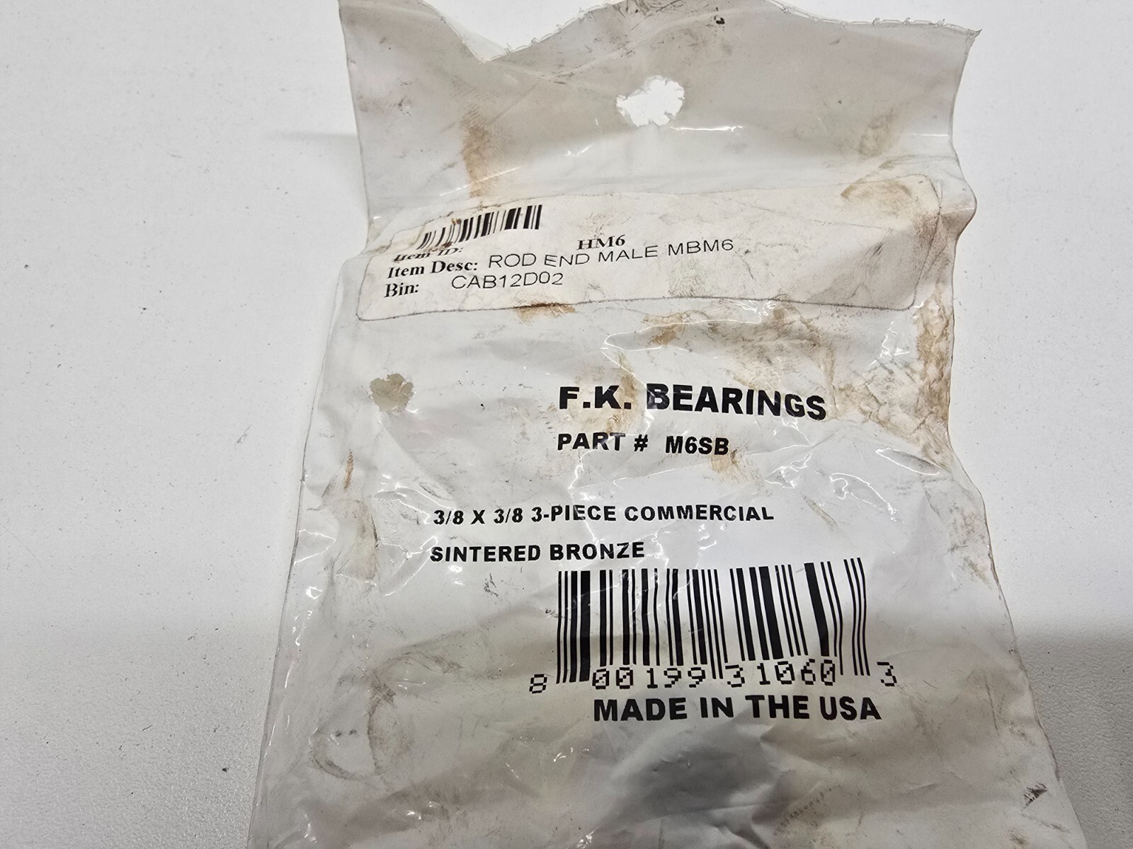 NEW OLD STOCK! F.K. BEARINGS END ROD BEARING M6SB HM6