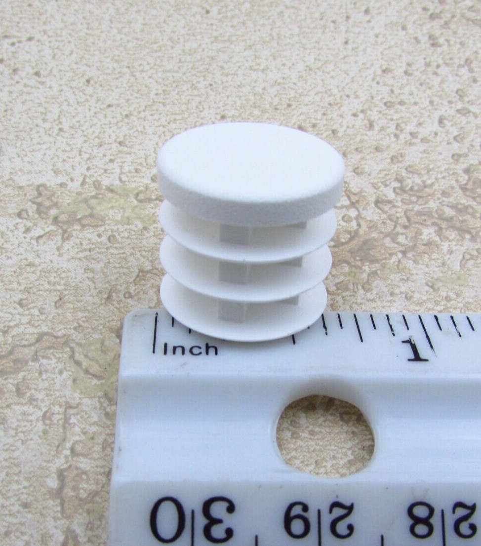 QTY 10 White Plastic 5/8″ OD, 14-23 Gauge Round Tube End Cap Insert Plug Glide