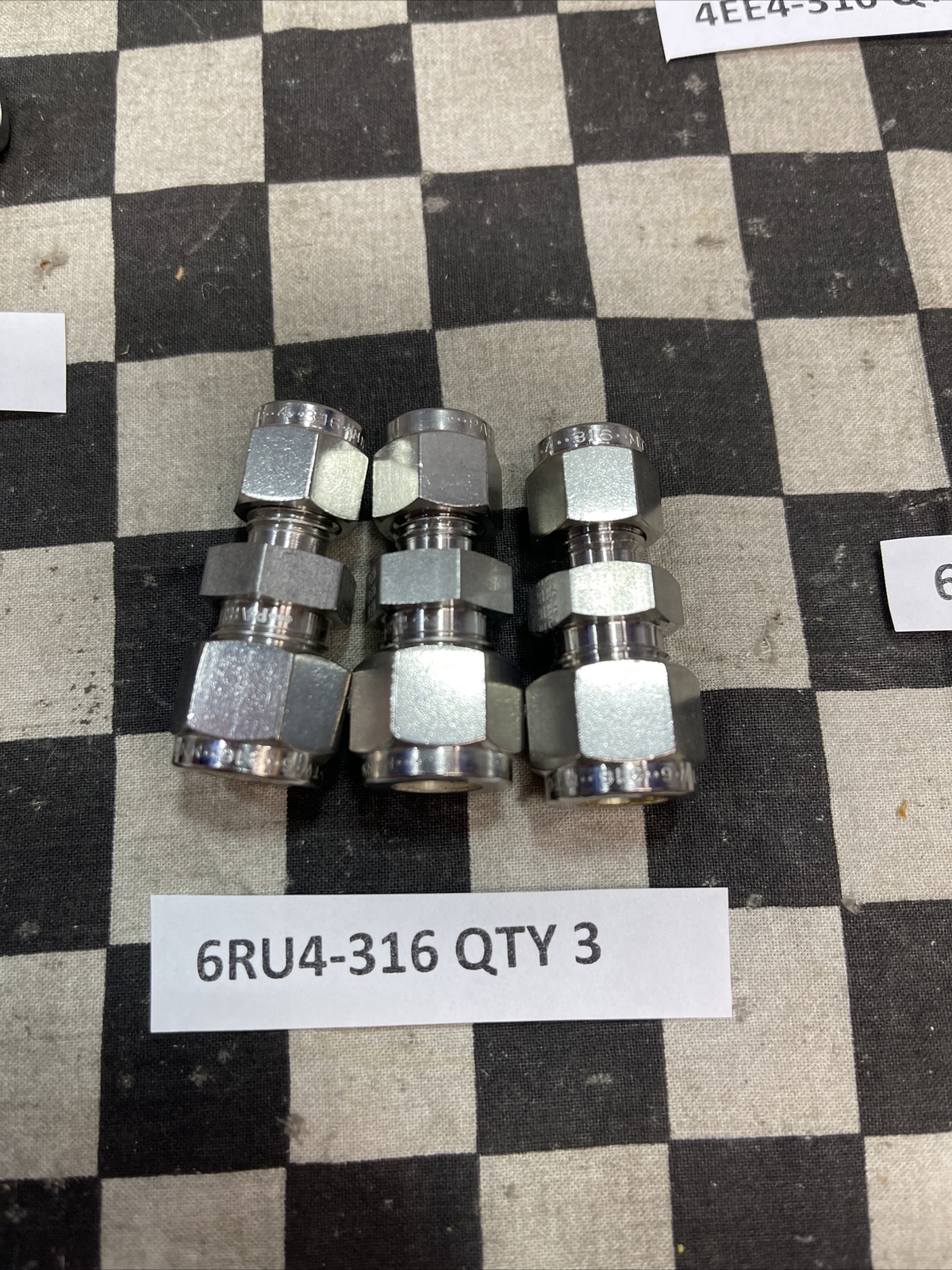PARKER 4EE4-316, 4ET4-316, 6TUR4-316, 6RU4-316, 6FEL4N-316, LOT OF 10 #1560Z4