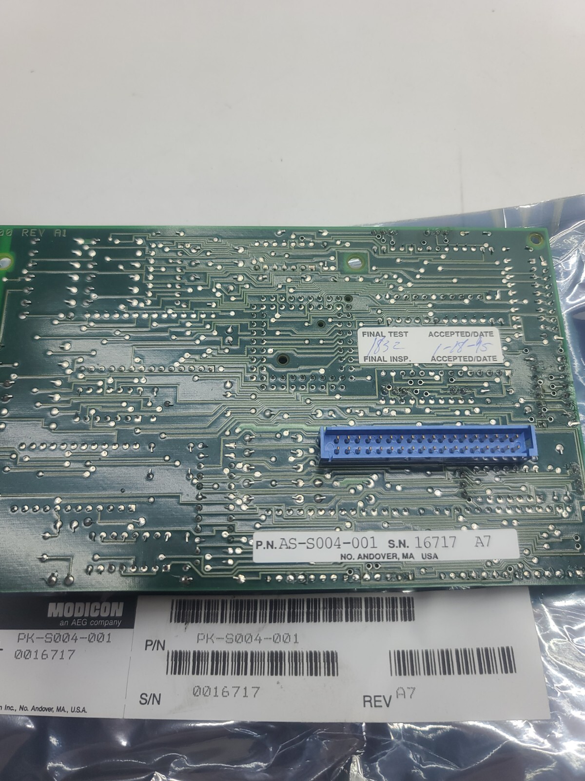 MODICON CIRCUIT BOARD AS-S004-001 REV.c. G23