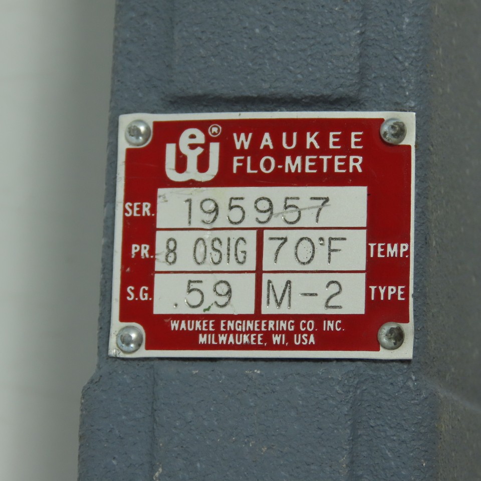 Waukee M-2 Flo-Meter Ammonia Flow Meter 70°F S.G. 0.59 PR. 8 0SIG 3/4″ NPT