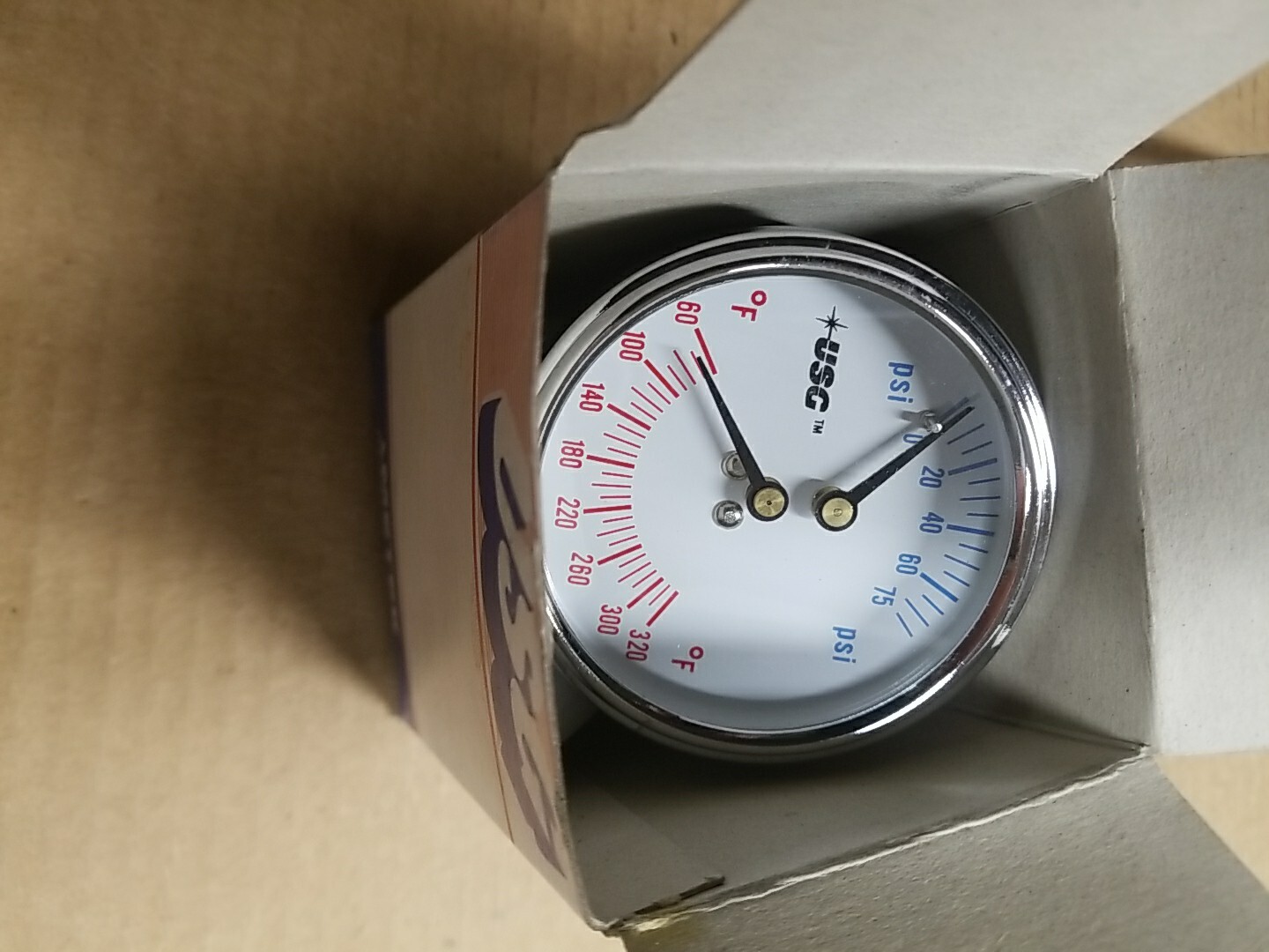 Ametek 1088 K Gauge 0-75 Psi 60-320 Degrees F. Nib
