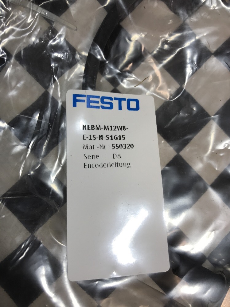 Festo ENCODER CABLE, 550320, NEBM-M12W8-E-15-N-S1G15, NEBMM12W8E15NS1G15