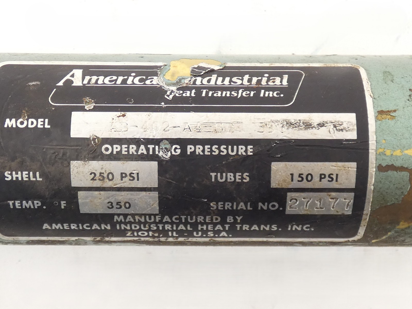 American Industry AB-402-A4-SP 596 Heat Exchanger 150-250PSI 350°F