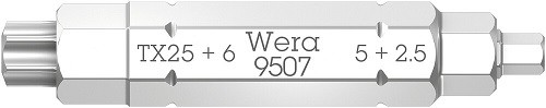 Wera Tools 5073202001 9507 Sb 4-In-1 Bit 2, 2.5 5 6Xtx 25X37 MM, 1EA