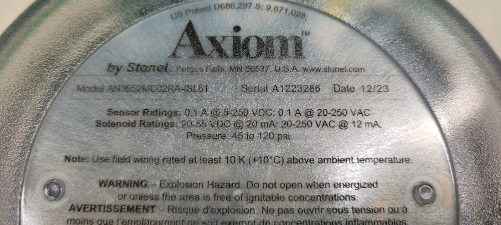 Valmet MA0056745 Axiom AN StoneL Valve Controller AN35S2MC02RA-ISL61