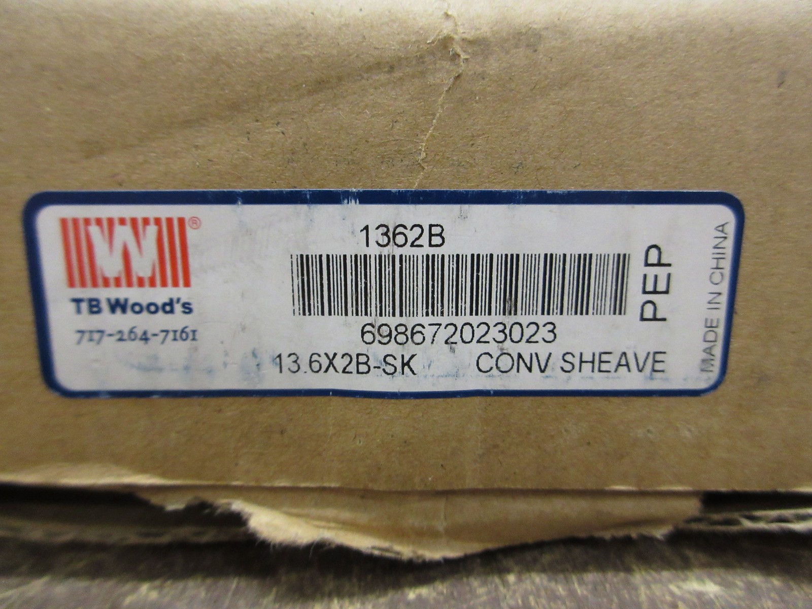 TB Wood’s Sheave 1362B 13.6 x 2B-SK New Surplus
