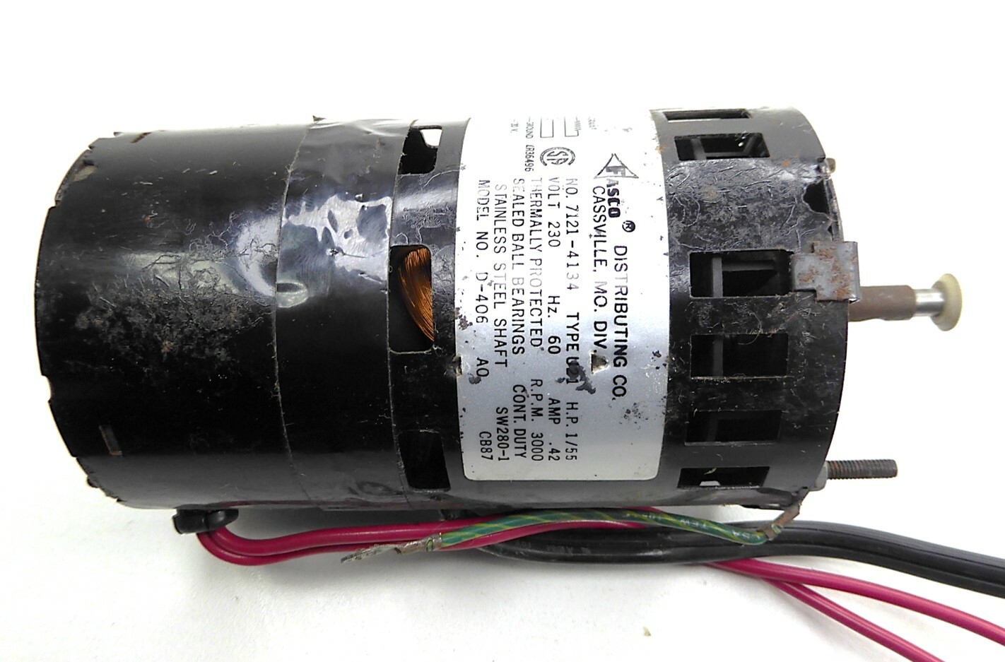 Fasco D406 1/55HP 230V 3000RPM CW NEW