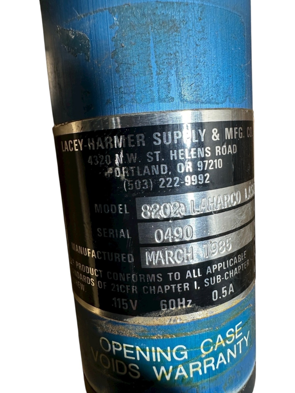 Lacey-Harmer Model 8202 LAHARCO Laser 115V 60Hz **SALE**