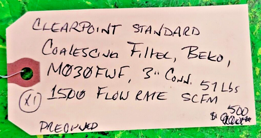 🟠BEKO CLEARPOINT STD COALESCING FILTER M030FWF PESSCO OFFERING 1 G072224-7 🗽