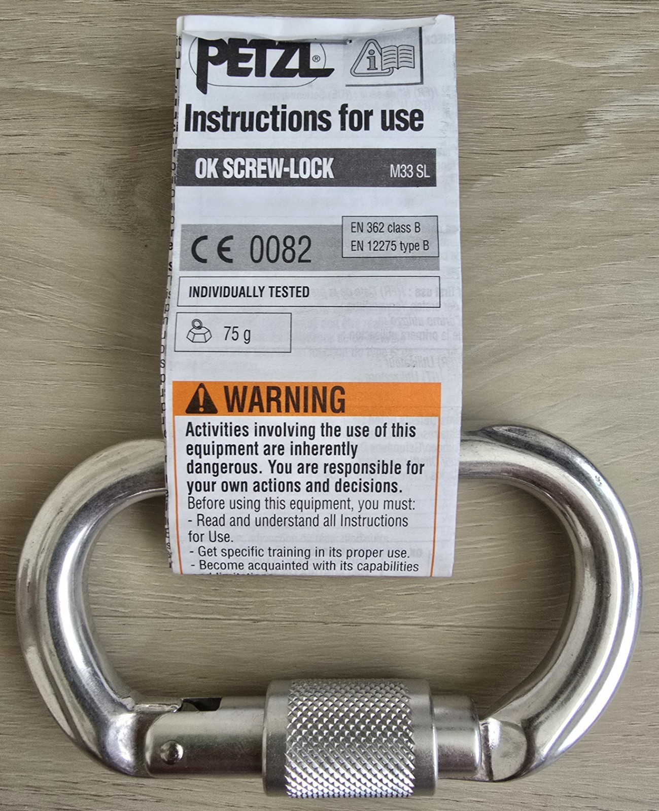 Petzl M33 Sl Carabiner, Screw-Lock, 4 1/4 In Length, 1″ Gate Opening,
