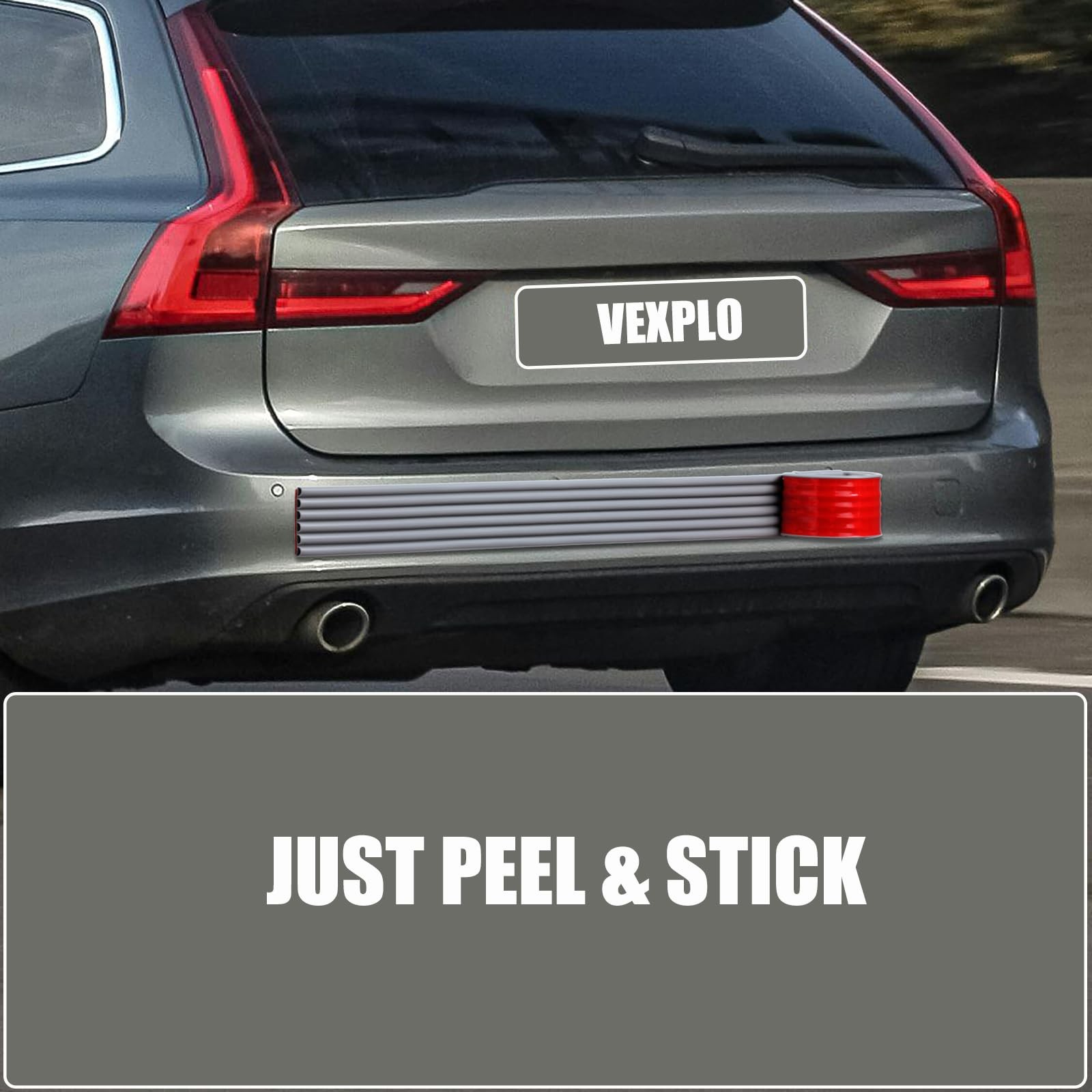 DIY Car Bumper Protector Guard, Strong Self Adhesive Rubber Rear Front gray