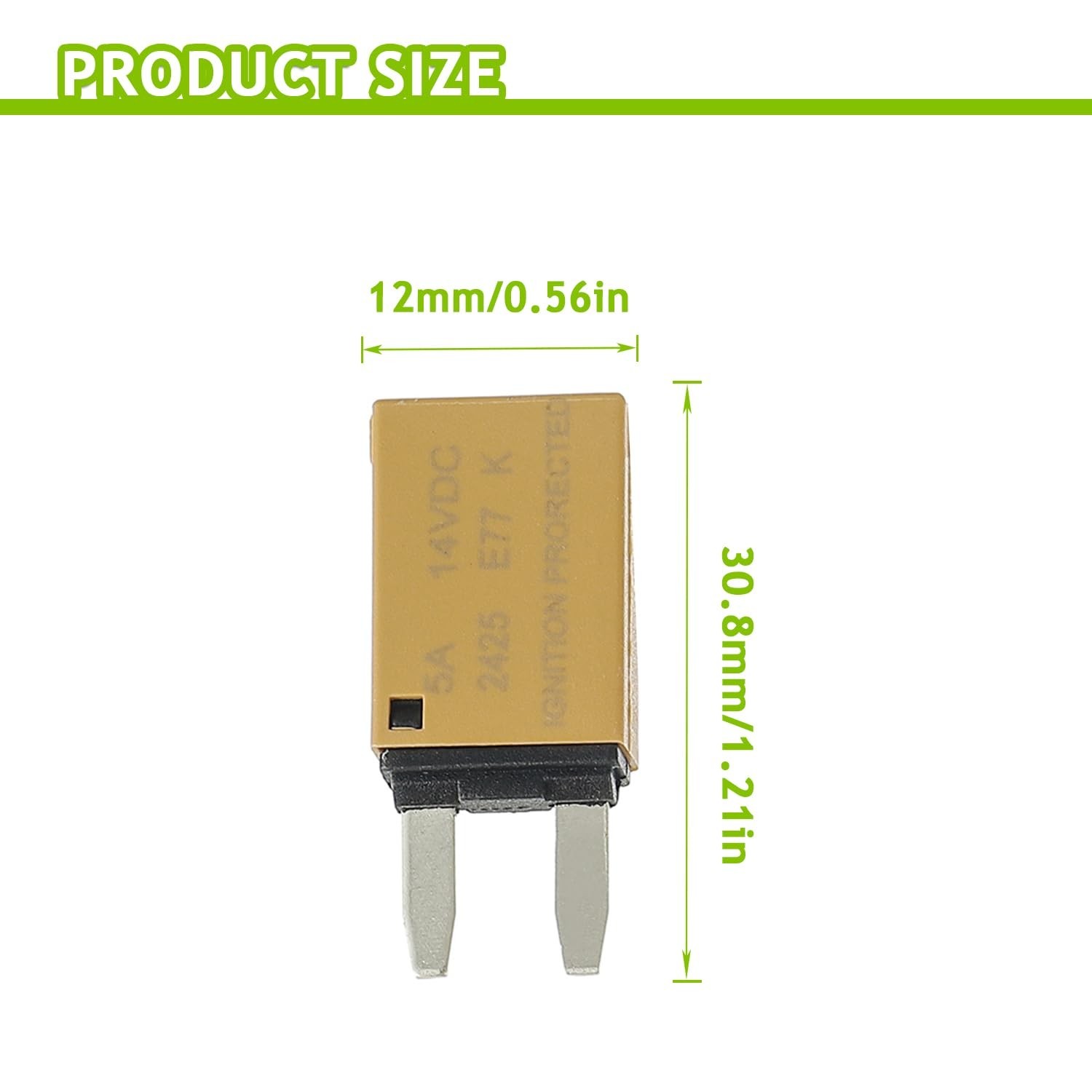 5A DC 12V-14V Auto Reset Circuit Breaker ATM Low Profile T1 Mini Blade Fuses …