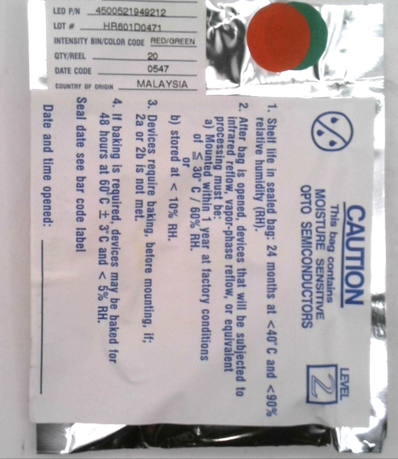 597-7701-202 LED GREEN/RED CLEAR 4PLCC SMD (LOT OF 20)
