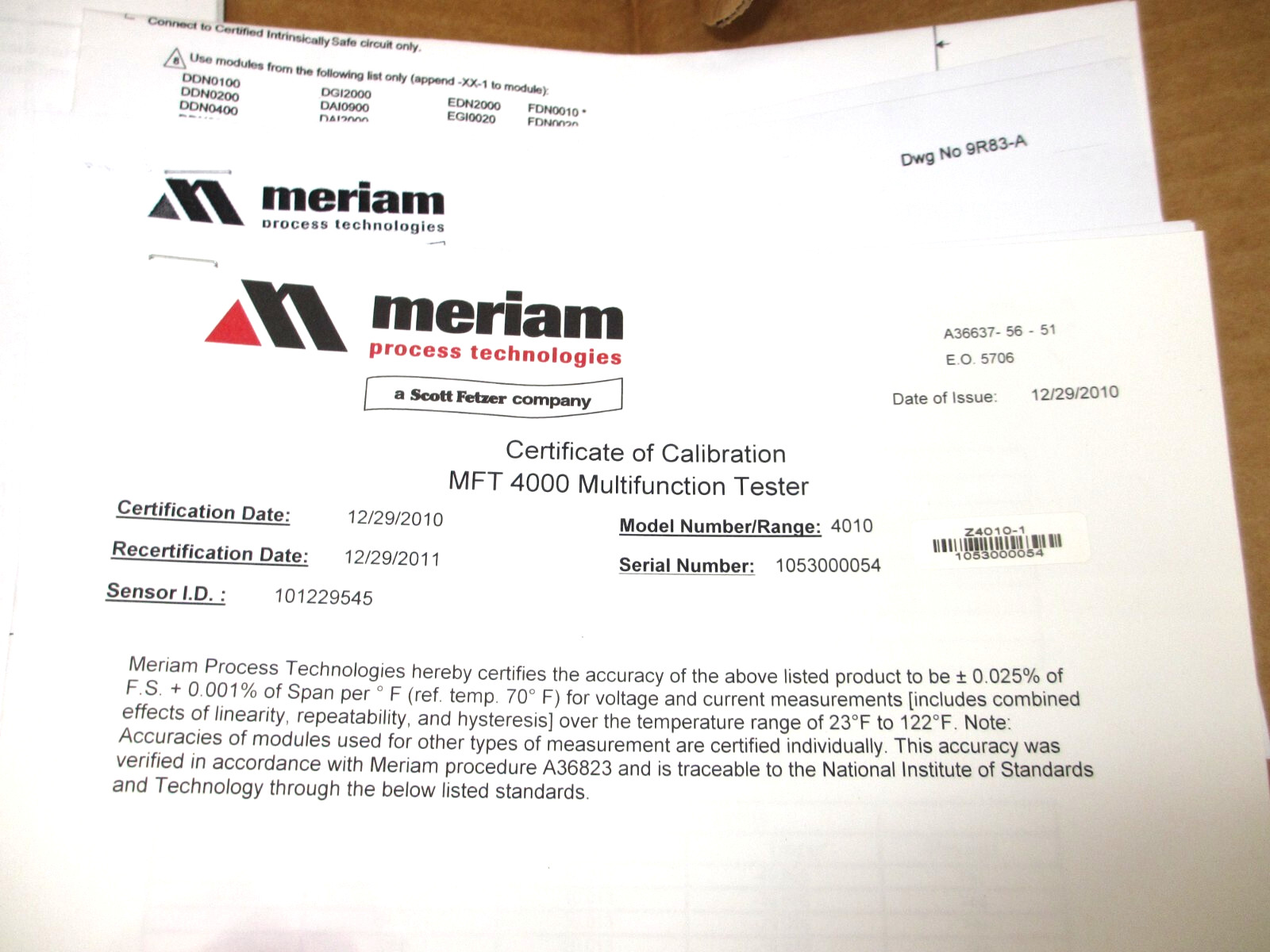 Meriam MFT4010-11-1-01 *NEW* HART Calibrator MFT4010