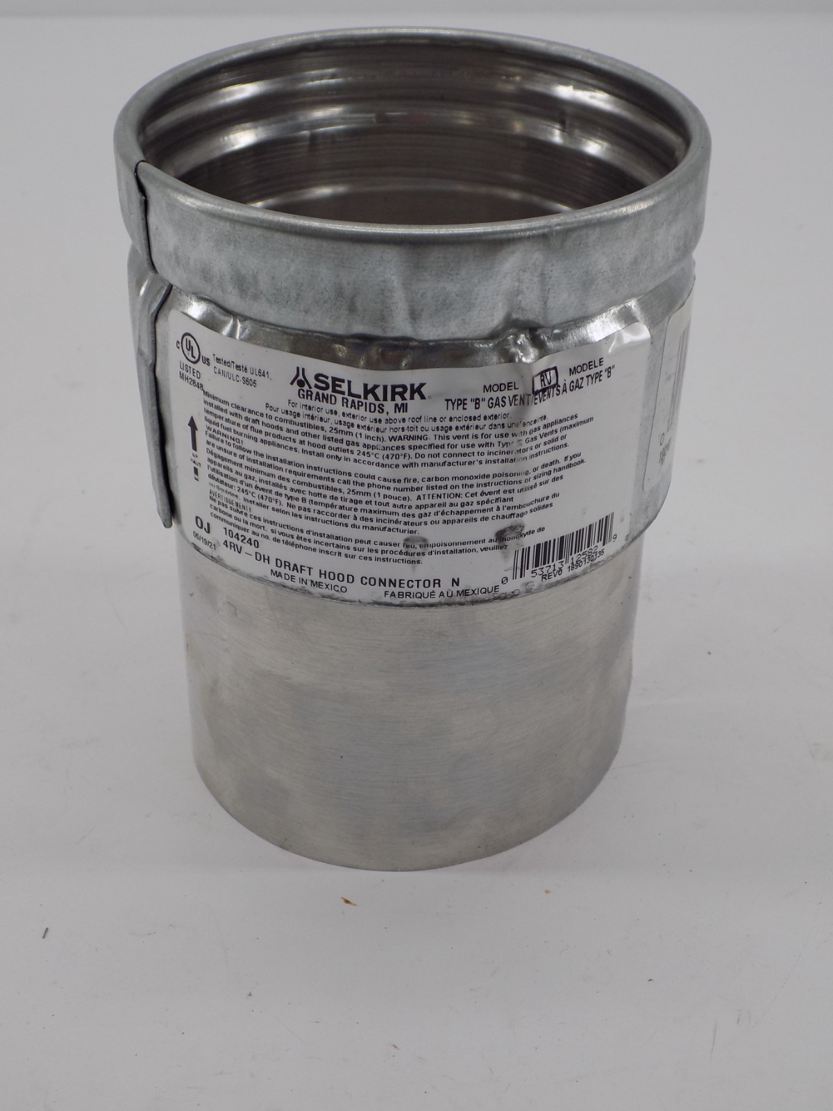 Selkirk Metals 104240 4RV-DH 4″ Galvanized Pipe Vent Connector NPT