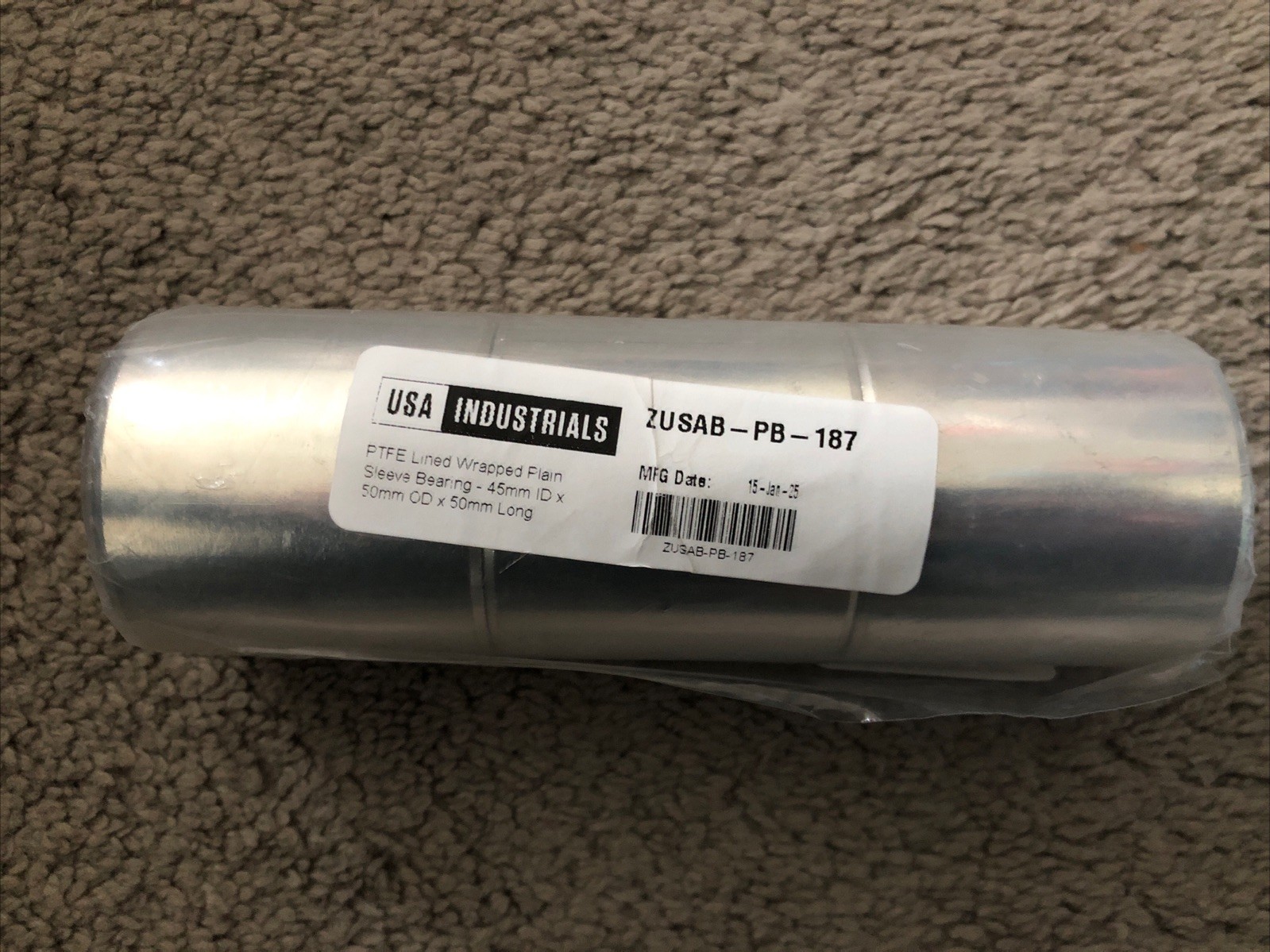 Pack of 3 PTFE Lined Wrapped Plain Sleeve Bearing 50mm ID x 55mm OD x 50mm Long