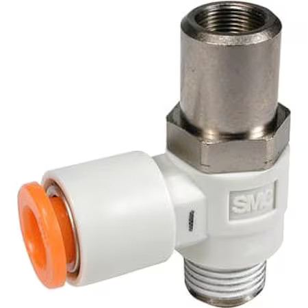 Smc As2201f-N01-07Sd Flow Control Valve, 1/4 In Tube, 1/8 In
