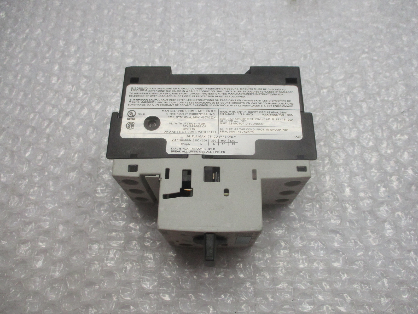 SIEMENS 3RV1021-4AA10 MOTOR STARTER 11-16AMP NSNP